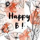 Happy Birthday avec des fleurs délicates